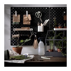 SKÅDIS - Papan berlubang, hitam, 56x56 cm