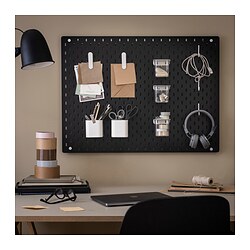 SKÅDIS - Papan berlubang, hitam, 76x56 cm
