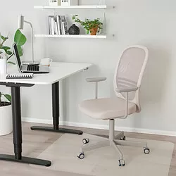 FLINTAN - Kursi kantor dgn sndrn tangan, krem