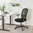 FLINTAN - Office chair with armrests, black