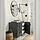 BESTÅ - storage combination with doors, dark grey Bergsviken/Ösarp/black marble effect, 120x42x74 cm | IKEA Indonesia - PE913853_S1