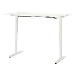 BEKANT - Desk sit/stand, white, 160x80 cm