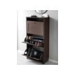 BRUSALI - Kabinet sepatu dg 3 kompartemen, cokelat, 61x30x130 cm