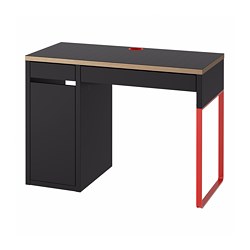 MICKE - Desk, anthracite/red, 105x50 cm
