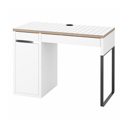 MICKE - Desk, white/anthracite, 105x50 cm