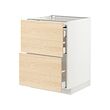 METOD/MAXIMERA - Bc w pull-out work surface/3drw, white/Askersund light ash effect, 60x60x80 cm
