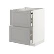 METOD/MAXIMERA - Bc w pull-out work surface/3drw, white/Bodbyn grey, 60x60x80 cm