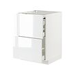 METOD/MAXIMERA - Bc w pull-out work surface/3drw, white/Ringhult white, 60x60x80 cm