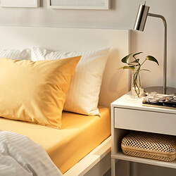 NATTJASMIN - Fitted sheet, yellow, 160x200 cm