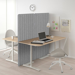 EILIF - Screen, freestanding, grey/white, 80x150 cm