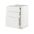 METOD/MAXIMERA - Bc w pull-out work surface/3drw, white/Stensund white, 60x60x80 cm