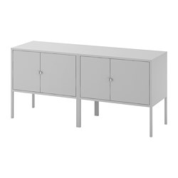 LIXHULT - Kombinasi kabinet, abu-abu, 120x35x57 cm