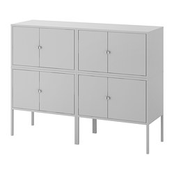 LIXHULT - Kombinasi kabinet, abu-abu, 120x35x92 cm