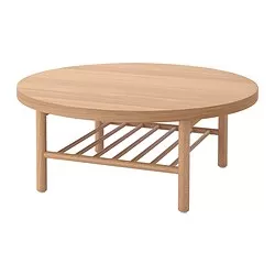 LISTERBY - Meja tamu, veneer kayu oak, 90 cm