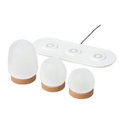 PRAKTSPIREA - 4-piece LED decoration lighting set, with charging tray