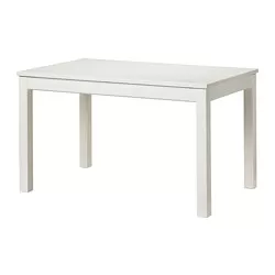 LANEBERG - Meja yang dapat dipanjangkan, putih, 130/190x80 cm