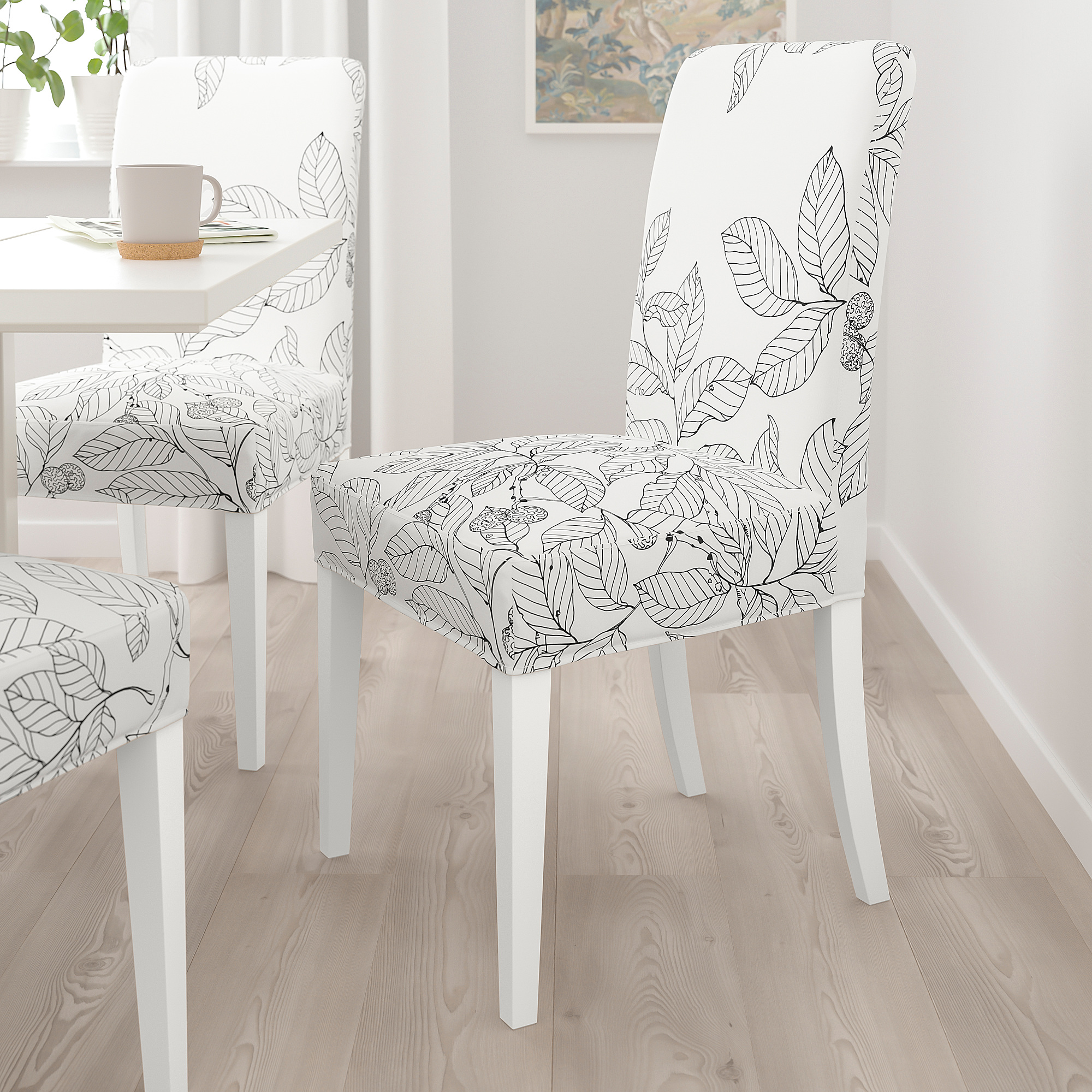 HENRIKSDAL chair, white/Vislanda black/white IKEA Indonesia