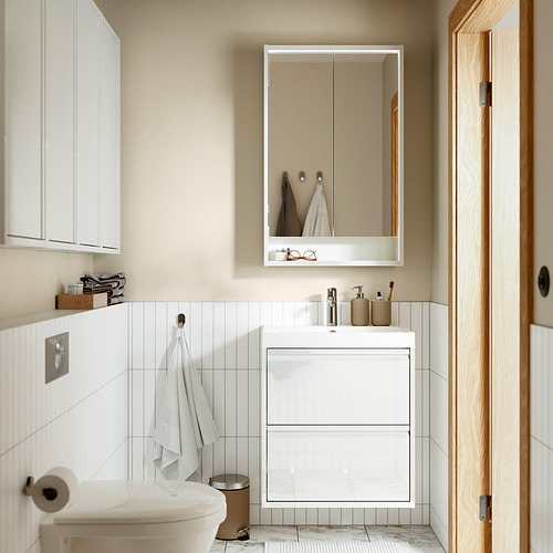 FAXÄLVEN mirror cabinet w built-in lighting