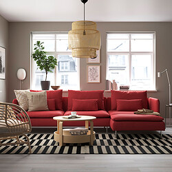 SÖDERHAMN - 4-seat sofa with chaise longue, Tonerud red