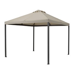 HIMMELSÖ - Gazebo, abu-abu tua/abu-abu krem, 300x300 cm