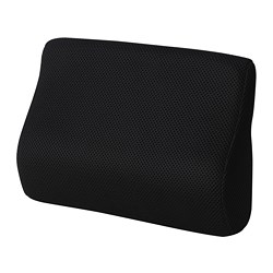 BORTBERG - Bantal lumbar, hitam, 31x23 cm