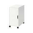 ALEX - Storage unit on castors, white/black, 36x76 cm