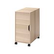 ALEX - Storage unit on castors, white stained oak effect/black, 36x76 cm