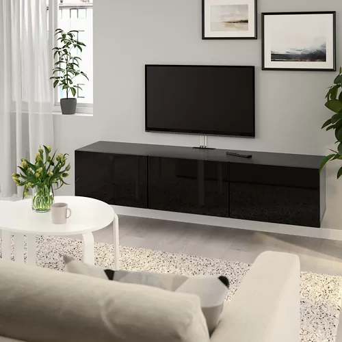 BESTÅ meja TV dengan pintu