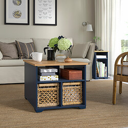 SKRUVBY - Coffee table, black-blue, 60x60 cm