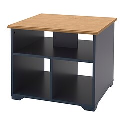 SKRUVBY - Coffee table, black-blue, 60x60 cm