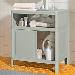 IVÖSJÖN - Wash-basin base cabinet, with sliding doors/green, 50x33x57 cm