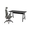 UTESPELARE/STYRSPEL - Gaming desk and chair, black/grey