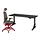 UPPSPEL/STYRSPEL - gaming desk and chair, black grey/red, 180x80 cm | IKEA Indonesia - PE874873_S1
