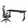 UPPSPEL/STYRSPEL - gaming desk and chair, black/grey, 180x80 cm | IKEA Indonesia - PE874876_S1