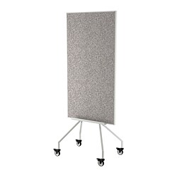 ELLOVEN - Whiteboard/noticeboard with castors, white, 70x180 cm