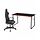 UTESPELARE/HUVUDSPELARE - gaming desk and chair, black | IKEA Indonesia - PE874887_S1