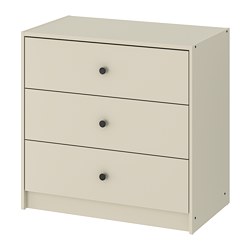 GURSKEN - Lemari 3 laci, krem muda, 69x67 cm