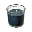 FRUKTSKOG - Scented candle in glass, Vetiver & geranium/black-turquoise, 20 hr