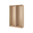 PAX - 2 wardrobe frames, white stained oak effect, 150x58x236 cm