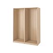 PAX - 2 wardrobe frames, white stained oak, 150x58x201 cm