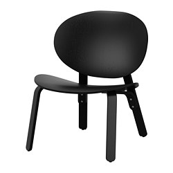 FRÖSET - Easy chair, black stained oak veneer