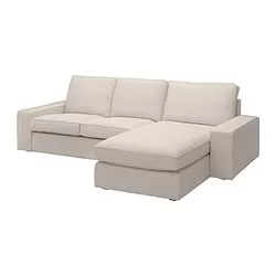 KIVIK - Sofa 3 dudukan dengan chaise longue, Tresund krem muda