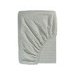 SOLFIBBLA - Fitted sheet, white green/stripe, 90x200 cm