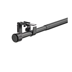 BEKRÄFTA - Curtain rod set, black, 120-210 cm 19 mm