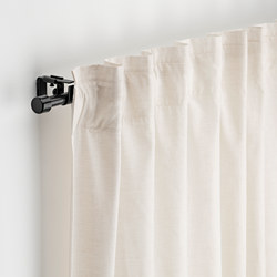 BEKRÄFTA - Curtain rod set, black, 120-210 cm 19 mm
