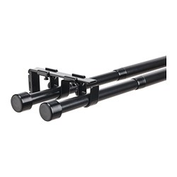 BEKRÄFTA - Double curtain rod set, black, 120-210 cm 19 mm