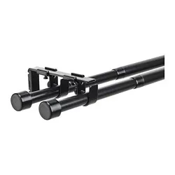 BEKRÄFTA - Set batang dua gorden, hitam, 120-210 cm 19 mm