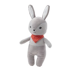 GULLIGAST - Soft toy berdecit, abu-abu/merah