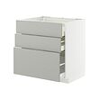 METOD/MAXIMERA - Kbnt dsr u kmpr/3 bgn dpn/3 laci, putih/Havstorp abu-abu muda, 80x60x80 cm