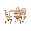 DANDERYD/SKOGSTA - Table and 4 chairs, oak veneer white/acacia, 130 cm